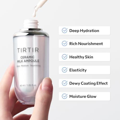 TIRTIR Ceramic Milk Ampoule - Glass Skin Serum 1.35 Fl Oz