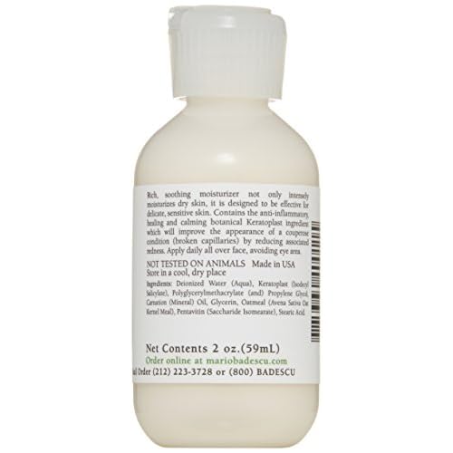 Mario Badescu Kera Face Moisturizer for Women and Men, Ideal Facial Moisturizer for Dry or Sensitive Skin, Oatmeal and Lemongrass Extract-Infused Moisturizer Face Cream, 2 Fl Oz