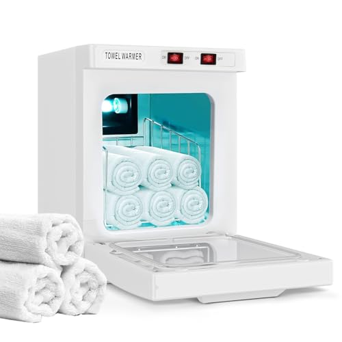 Hot Towel Cabinet 5L, Hot Towel Warmer Cabinet with LED Temperature Display, Extra Large Capacity Heater for Spa, Massage, Salon, Home Use (White 5L)