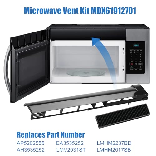 Wosijm MDX61912702 Microwave Vent Grille Replacement Kit for LG, Includes Filter