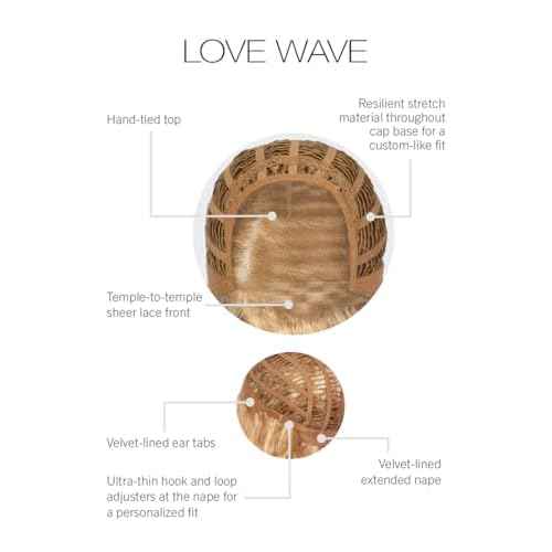 GABOR Love Wave Layered Shoulder-Length Wig With Soft Barrel Curled Waves by Hairuwear, Average Cap, GL16-27SS Buttered Biscuit