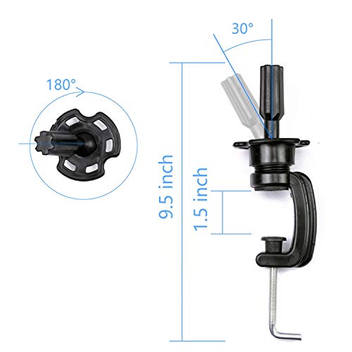 Wig Mannequin Head Stand with Clamp - Black