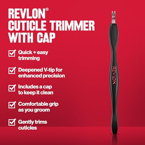 Revlon Cuticle Trimmer with Cap, Precision V-Tip & Comfort Grip