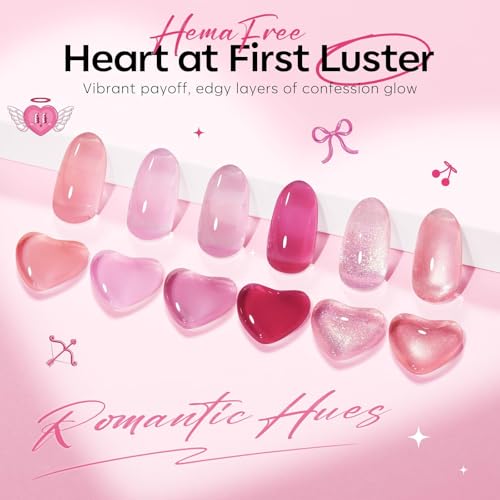 Modelones Pink Gel Nail Polish Set with Cat Eye and Accessories - A4 Pink Girl Variation