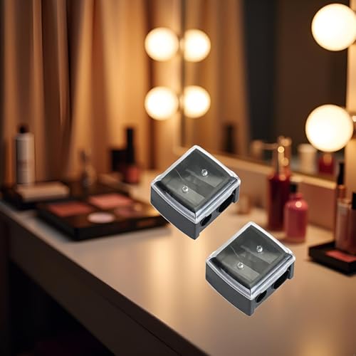 Dual Hole Makeup Pencil Sharpener - Portable Eyeliner & Eyebrow Tool Set