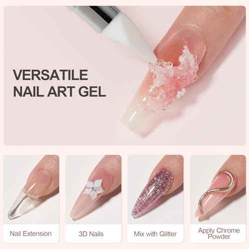 GAOY 60g Solid Builder Gel for Nails, Non-Sticky Hand 3D Sculpting Hard Gel for Art Carving Modeling and Extension, Clear