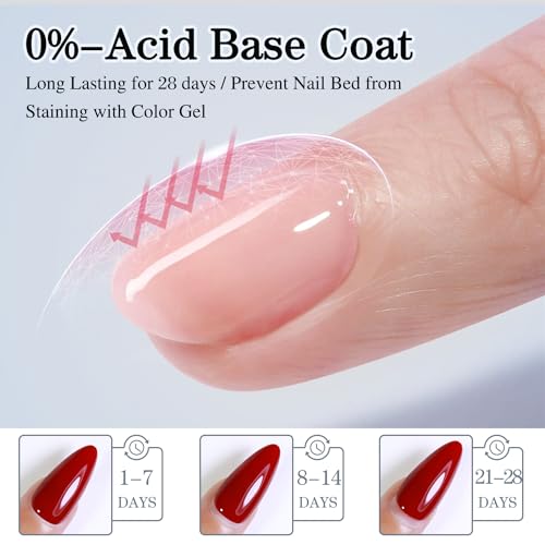 Double Rhythm 2-Piece No Wipe Gel Top and Base Coat Set - 15ml Clear Gloss