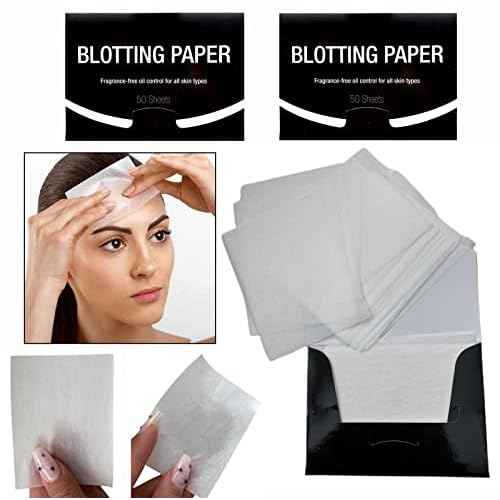 2 Pks FRAGRANCE-FREE Unscented Natural Abaca Blotting Paper - 100 Oil Blotting Sheets - Makeup Friendly UNISEX Oily Skin Shine Blotter Photography Zoom Meetings Travel Gym School - MADE IN TAIWAN