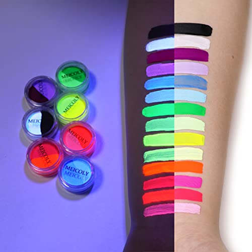 Water Activated UV Glow Face & Eyeliner Paint 14 Neon Colors