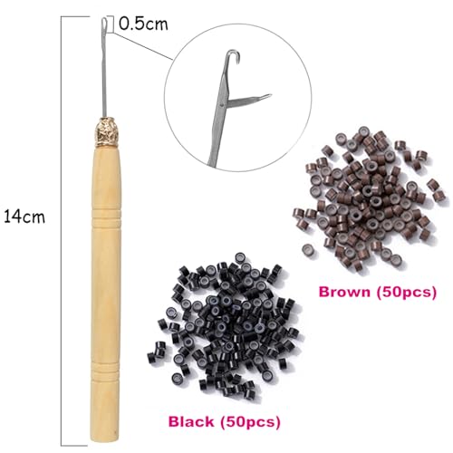 YOOONXI Black Hair Tinsel Kit - 1200 Strands, Heat Resistant Extensions