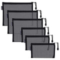 HRX Mesh Makeup Bags 6-Piece Set (A5 & A6) - Black