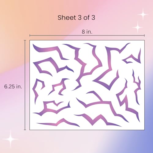 UV Glow Temporary Tattoos - 3 Sheets Neon Purple Blacklight