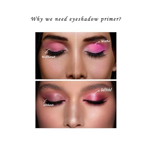 MAEPEOR Matte Eyeshadow Primer 6 Colors Prevent Oily Lids and Creasing Eye Primer Base Long-lasting Waterproof & Smudgeproof Eye Base Makeup for All Shadows (0 White)