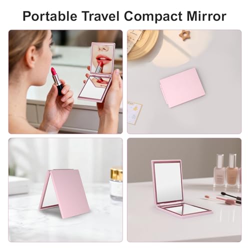 Kintion Compact Travel Mirror 1x/3x Magnification Pink