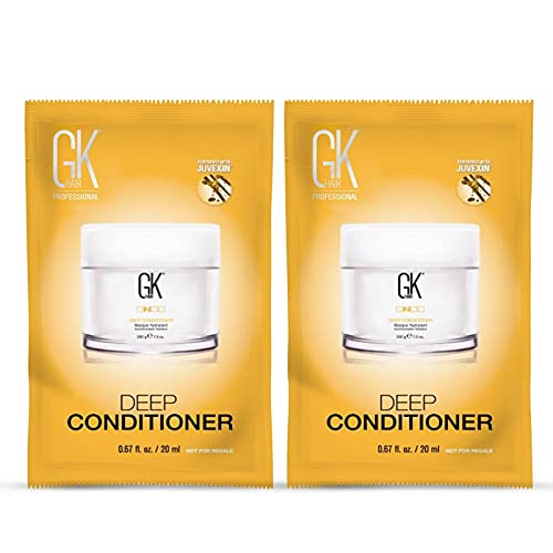 GK HAIR Deep Conditioner Hair Mask 0.67 oz – Travel Size Repair Treatment (Pack of 2)
