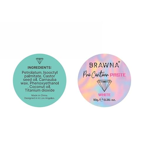 Brawna Pro Contour White Mapping Paste for Brow and Lip Measuring - White Concealer for PMU, Eyebrow Henna, Lamination, Tint