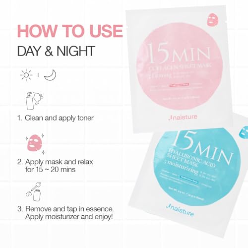 Naisture 15-Min Korean Spa Skincare Gift Set - 7 Piece Head-to-Toe Masks