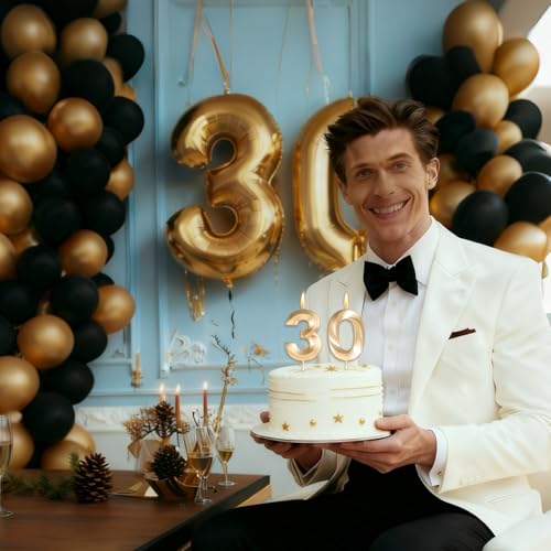 Light Gold 2.76 Inch Number 50 Candle for 50th Birthday Decorations, Men Women, Anniversary & Party