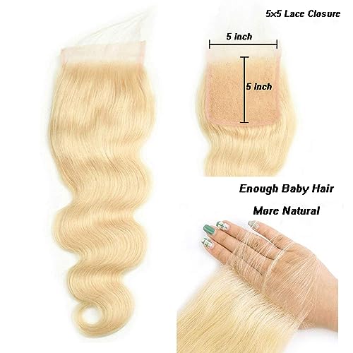 Blonde 5x5 HD Lace Closure Body Wave 613 - 150% Density