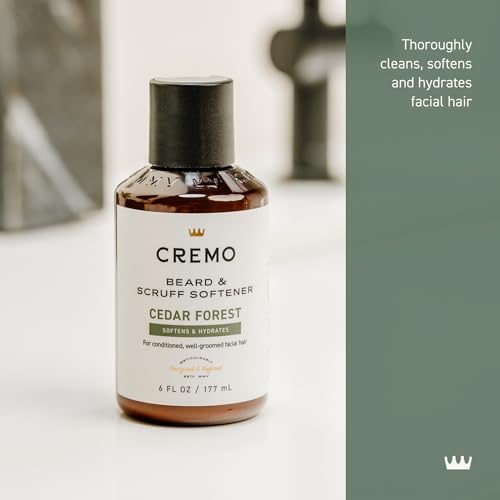 Cremo Cedar Forest Beard & Scruff Softener,Softens and Conditions Coarse Facial Hair of all Lengths in Just 30 Seconds,6 Fluid Ounce,(Pack of 2)