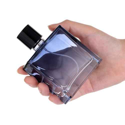 Enslz Refillable Cosmetic Spray Perfume Bottle, Empty Glass Fine Mist Atomizer Essential Oil Container for Travel 100ml /3.4oz (100ml)