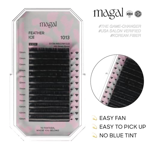 MAGAL Mega Volume Classic Black Fluffy Eyelash Extensions 0.03 C/D/D+ 10-13mm Easy Fan/Silky Individual Lash/Extra Volume Professional Eyelash Tray (Classic 1013 C curl)