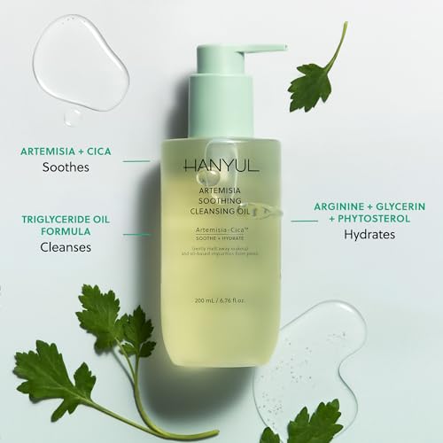 Hanyul Artemisia Soothing Cleansing Oil | Gentle, Soothing Cleanse to Hydrate + Remove Impurities
