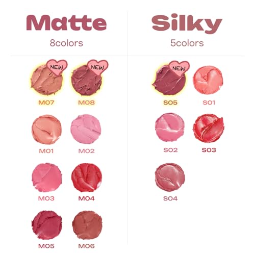Peripera Slip On My Lip Matte Lipstick - Long-Lasting Slim Crayon