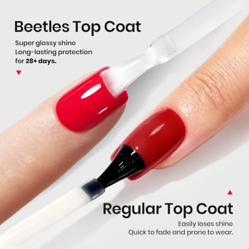 Beetles Extra Glossy No Wipe Gel Top Coat 2 pcs 15ml - B-Clear-2