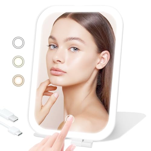 Portable Rechargeable Makeup Mirror with LED Lights