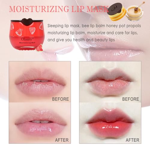6 PCS Bee Lip Balm Lip Mask Honey Pot, Mothers Day Gifts, Honey Balm Lip Mask Overnight Moisturizing Lip Balm,Sleeping Lip mask Hydrating Prevention Dry & Cracked,Party Favors Birthday Gifts for Women