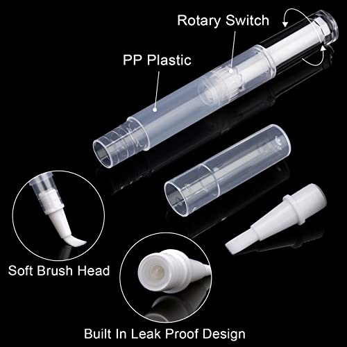 SOKOSEY 10-Pack 3ml Empty Refillable Cuticle Oil Pens with Brush Tip