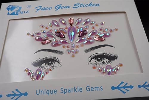 Topz Face Gems Stickers - Festival Rhinestone Jewels for Makeup