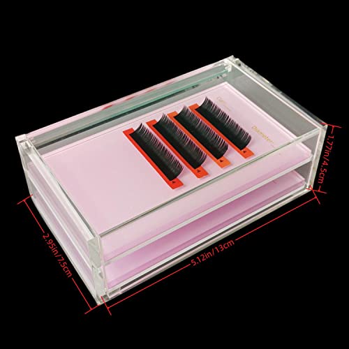 2-Tier Eyelash Extension Pallet with Dustproof Cover | Acrylic Lash Holder
