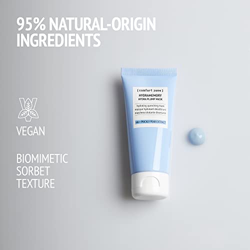 [ comfort zone ] Hydramemory Hydra Plump Mask, Fast Absorbing Rinse Off Treatment, Soothes, Moisturizes, Instant Glow, Vegan, Prickly Pear, Hyaluronic Acid, Dehydrated, 2.03 Fl Oz