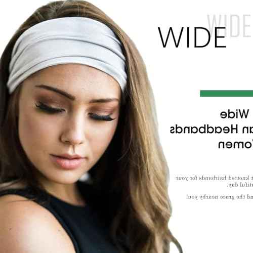 IVARYSS Wide Headbands for Women, Solid Knotted Head Wraps Turbans, Large African Style Head Bands Hair Accessories, 6 Pack