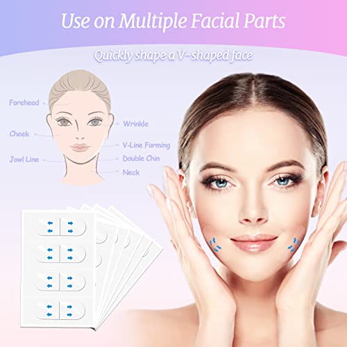 Face Tape Lifting Invisible, Face Lift Tape 152Pcs, Neck Facelift Strips Invisible Use Before Makeup, Instant V-shaped Lifter Face-lift Sticker for Lifting Sagging Skin Wrinkle Double Chin Jowls Eyes