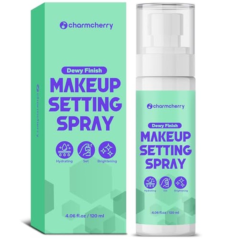 Makeup Setting Spray (4.06 Fl Oz), Dewy Finish Setting Spray for Makeup, Hydrating Makeup Setting Spray for Long Lasting Glow, Dewy Look Setting Spray for All Skin Types