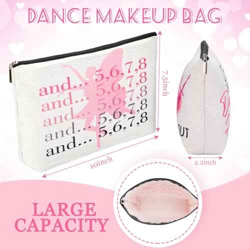 Silkfly 12 Pcs Christmas Dance Makeup Bag Ballet Cosmetic Bag Ballet Lover Gift Christmas Dance Party Favors Princess Party Favors Tutu Supplies Portable Toiletry Zipper Pouch for Women