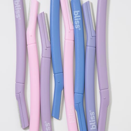 Bliss Stainless Steel Disposable Dermaplaning Tools | Facial Exfoliator and Eyebrow Razor to Dermaplane Peach Fuzz -1 Pack 12 count