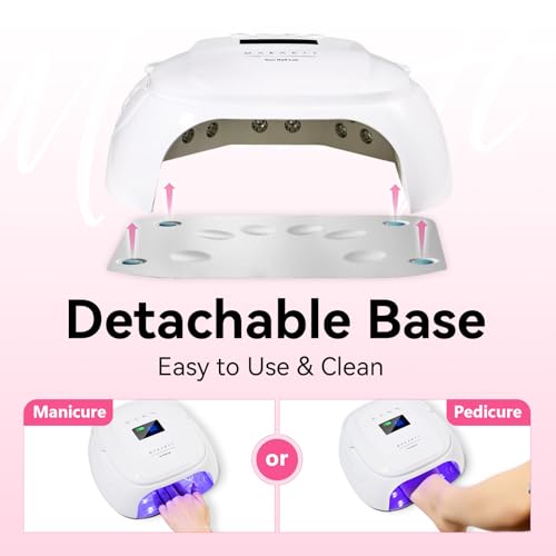 Makartt 30W Rechargeable LED Nail Lamp for Gel Nails, Portable & Cordless