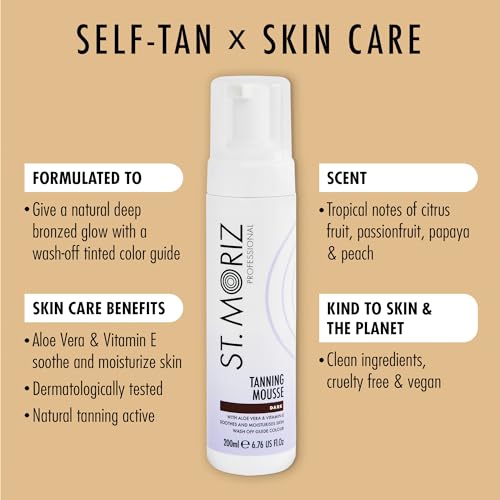 St Moriz Dark Self Tanning Mousse - Professional Instant Fake Tan Foam
