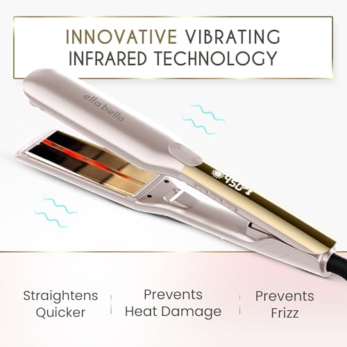 ELLA BELLA Titanium Flat Iron Hair Straightener with Infrared Technology