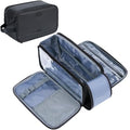 ZEEMO Travel Toiletry Bag for Men, Medium Water-Resistant Double-Sided Full-Open Dopp Kit, Versatile Organizer for Shower and Hygiene Accessories, Bathroom Essentials, Cosmetics, Large, Black