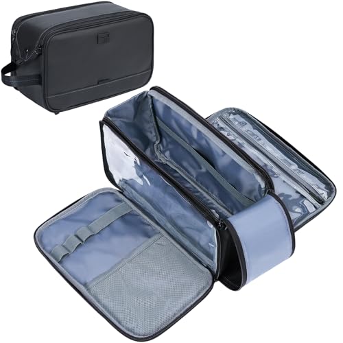 ZEEMO Travel Toiletry Bag, Water-Resistant Dopp Kit, Large Black