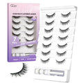 False Eyelashes 7 Pairs Kit with Lash Glue - Reusable Faux Mink Strips