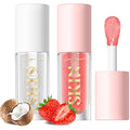 LANGMANNI No-Sticky Lip Oil Balm - Moisturizing Gloss (Strawberry & Coco)