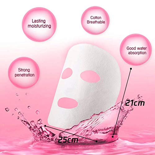 100 pcs Compressed Facial Mask Sheet Beauty DIY Disposable Mask Paper Natural Cotton Skin Care Wrapped Masks Normal Thick£¬Get a Small Mask Bowl, Mask Brushes