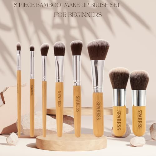 Eco Friendly Unique Natural Gift Beauty Set ? Bamboo Makeup Brushes, Vegan Bamboo Roller & Soft Face Towel ? Organic Self-Care Box for Women & Teens, Perfect Birthday , Holiday Present¡±