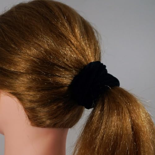 Amelia Beauty, Tan Velvet Scrunchies, Medium 3.5in, Gentle on Hair, Strong Hold, No Snag, No Dents or Creases. 8 Pack